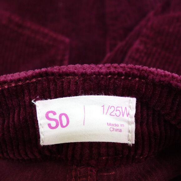 So Corduroy Skirt Juniors Size 1/25W Burgundy Fall Winter Preppy Mini Skirt Y2K - Picture 3 of 12